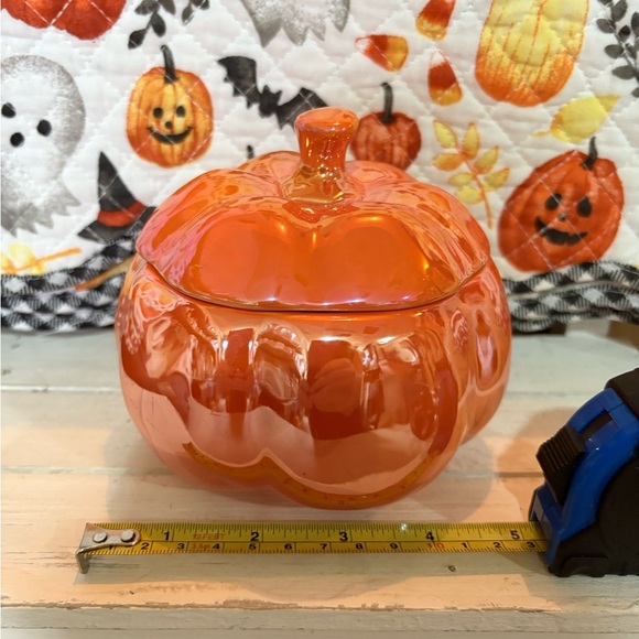 Rae Dunn Iridescent Orange Pumpkin Candy Dish - Picture 4 of 4